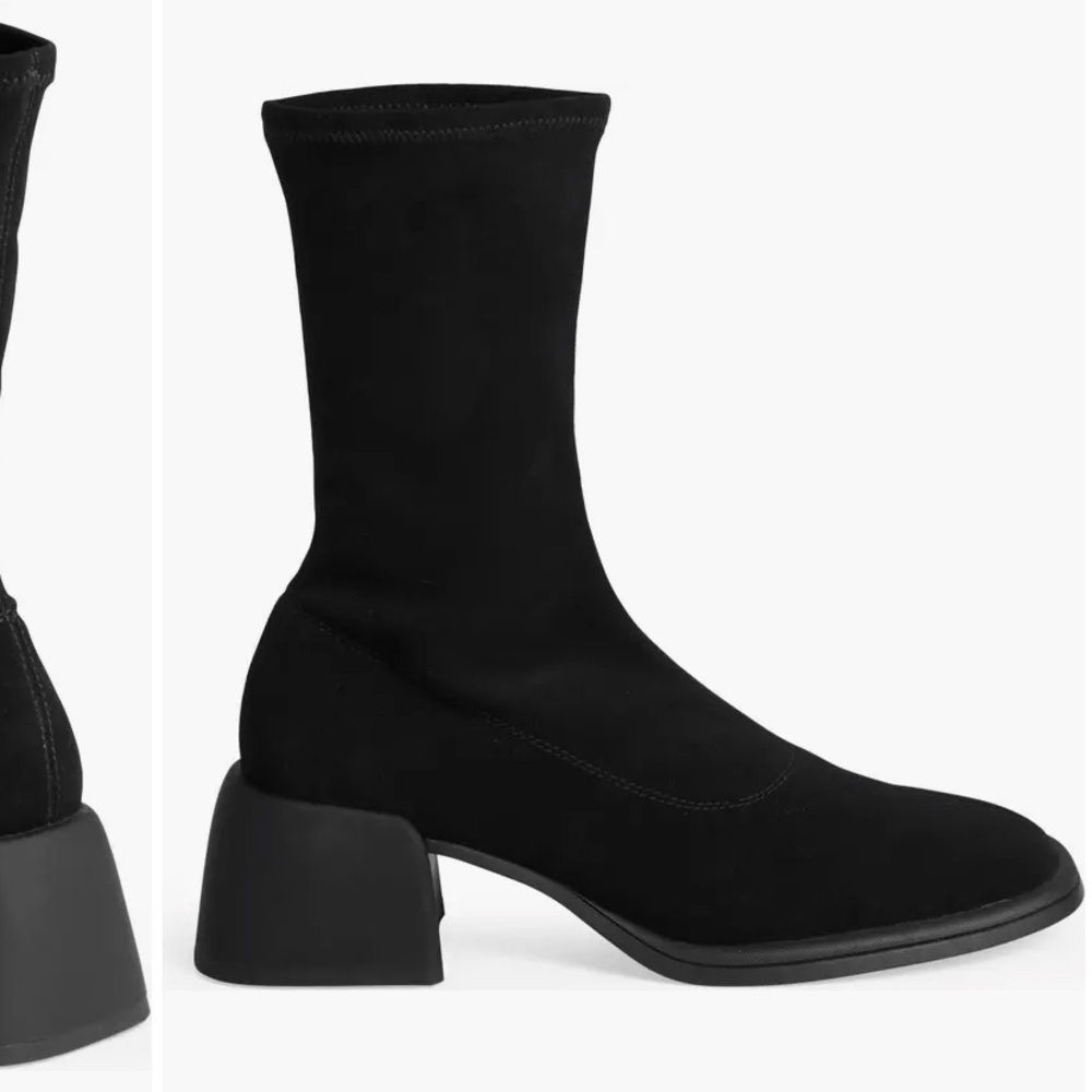 NWT VAGABOND SHOEMAKERS Ansie Stretch Boots vegan flared block heel round toe 40 - Picture 9 of 17